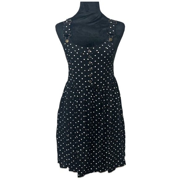 Xhilaration Dresses & Skirts - Overalls Dress Pinafore Women's Small Polka Dot Mini Jumper Adjustable Straps